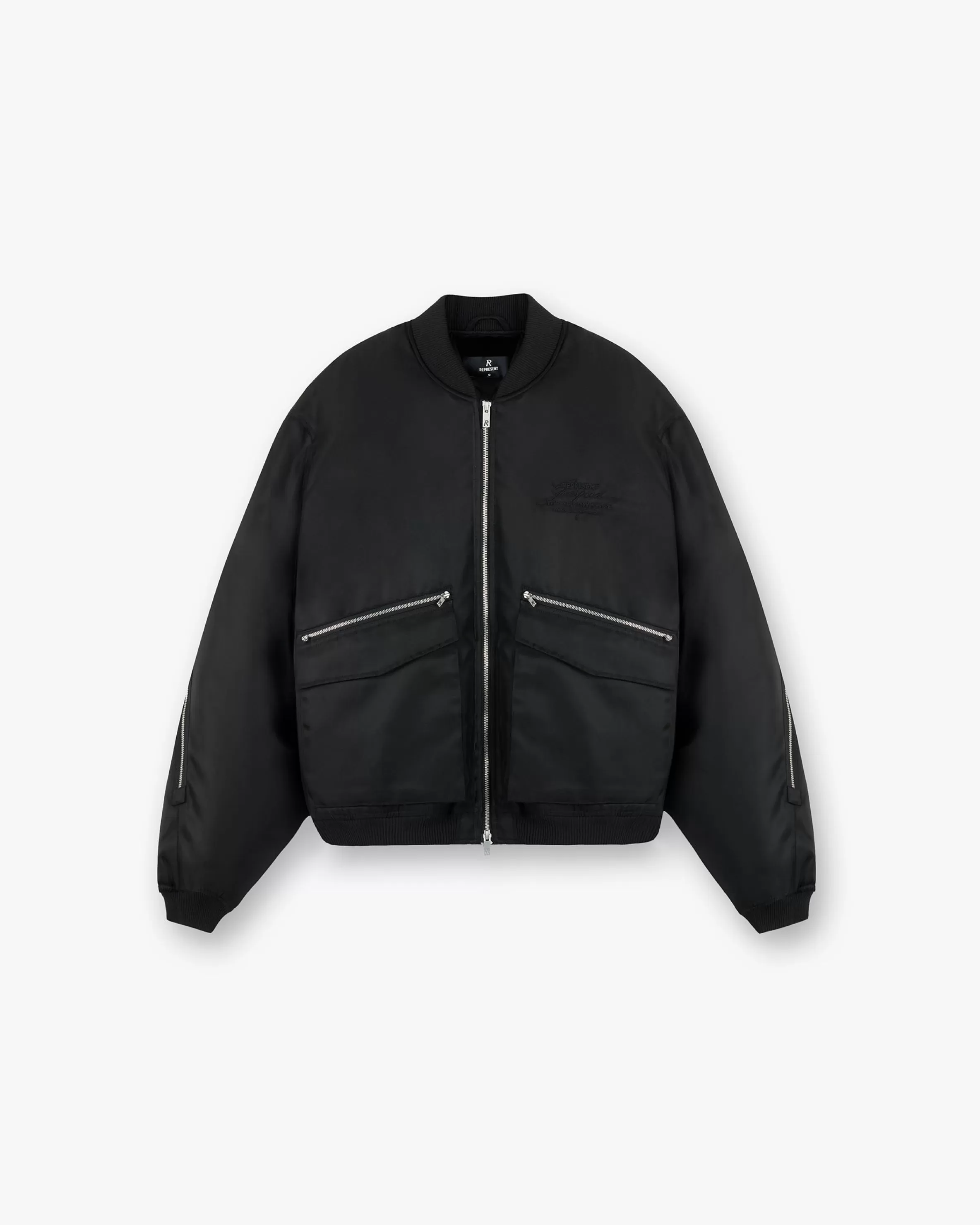 Zip Back Bomber Jacket - Jet Black^Represent Sale